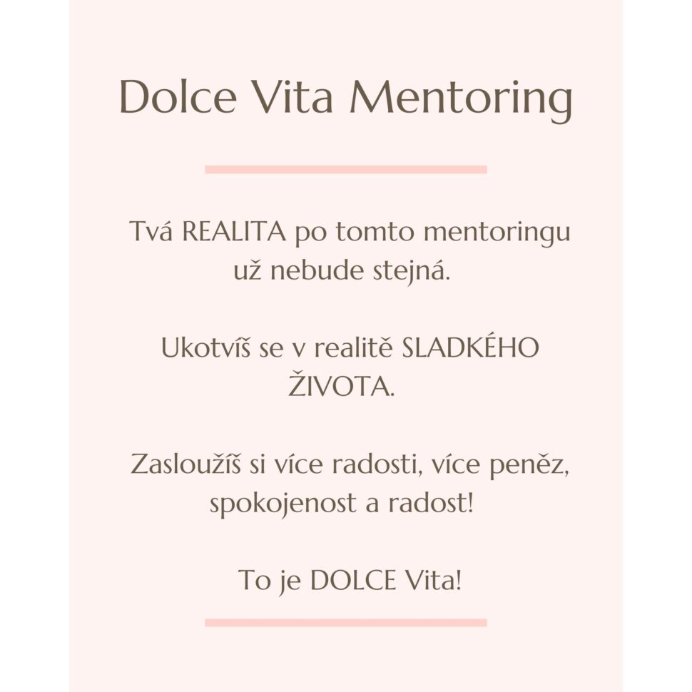 Dolce Vita Mentoring s Bárou Severin