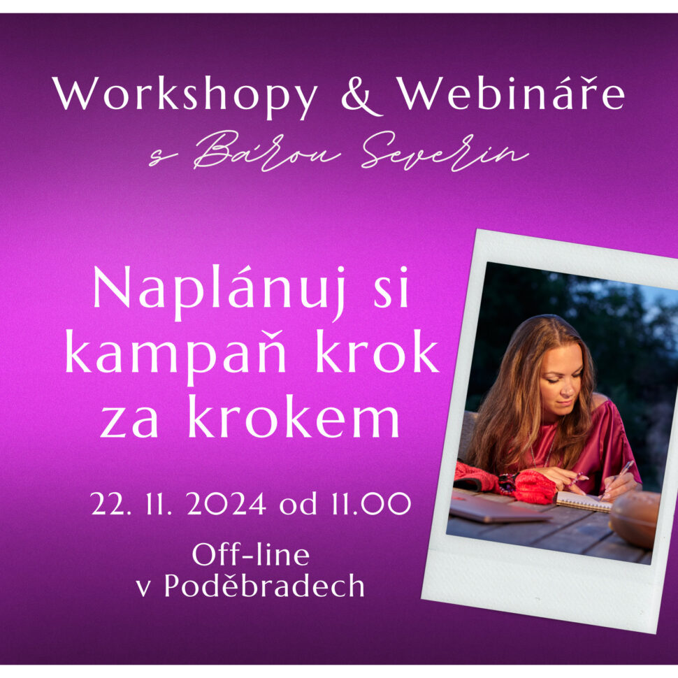 Webináře a workshopy s mentorkou tvůrkyň Bárou Severin