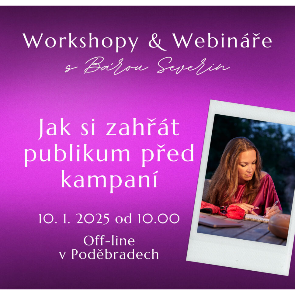 Webináře a workshopy s mentorkou tvůrkyň Bárou Severin
