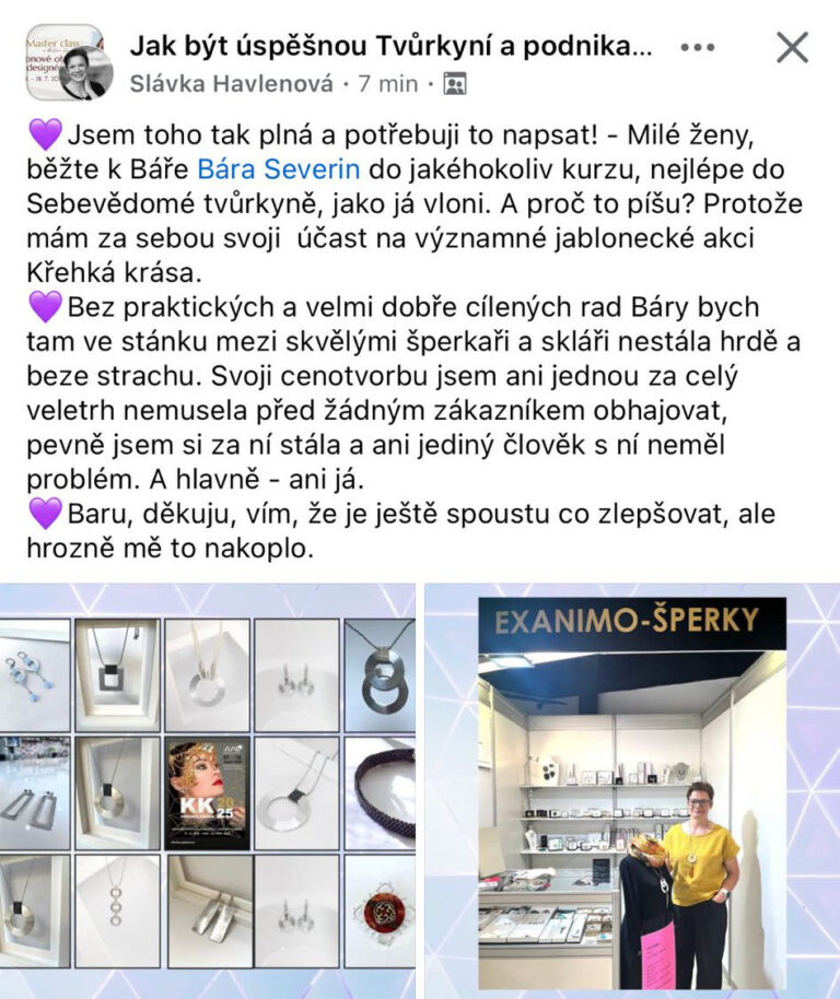 Slávka Havlenová: proč vstoupit do programu Sebevědomá tvůrkyně