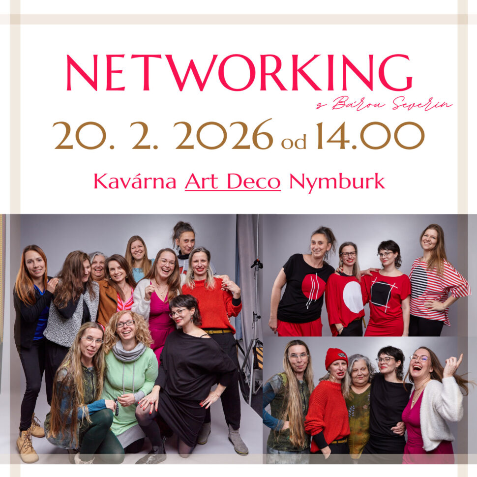 Networking s&nbsp;Bárou Severin – Mentorkou tvůrkyň. 20. 2. 2026 od 14.00 hodin v&nbsp;Nymburské kavárně Art Deco.